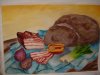 Szalonna és kenyér   - 33 x 48   aqvarell - pasztell